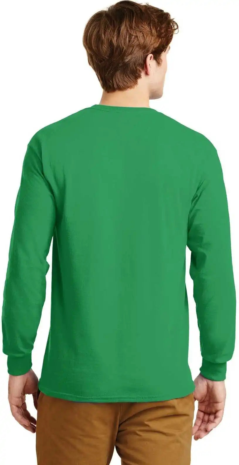 Gildan G2400 Ultra Cotton 100% Long Sleeve t Shirt Irish Green