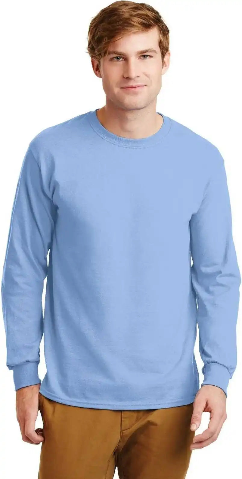 Gildan G2400 Ultra Cotton 100% Long Sleeve t Shirt Light Blue