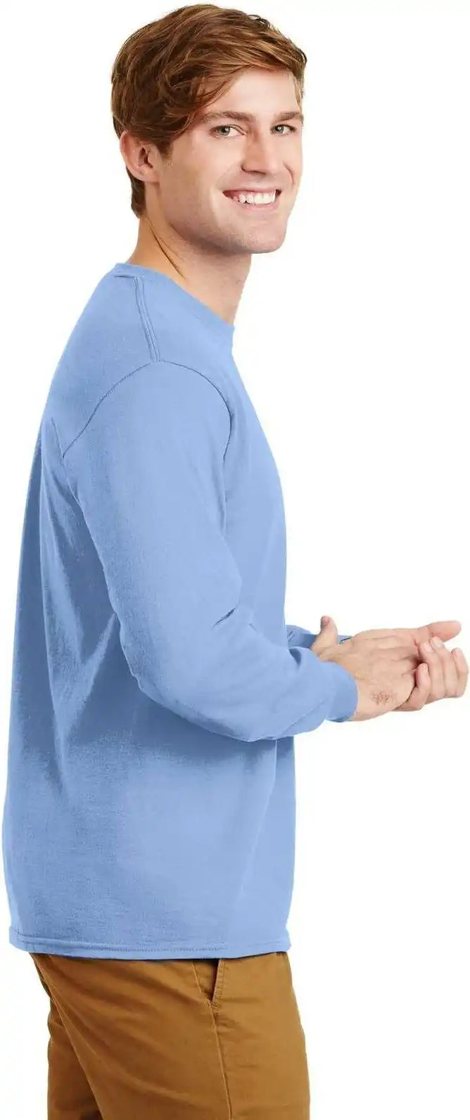 Gildan G2400 Ultra Cotton 100% Long Sleeve t Shirt Light Blue