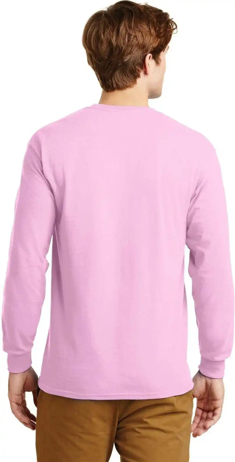 Gildan G2400 Ultra Cotton 100% Long Sleeve t Shirt Light Pink