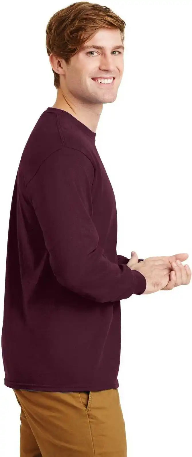 Gildan G2400 Ultra Cotton 100% Long Sleeve t Shirt Maroon