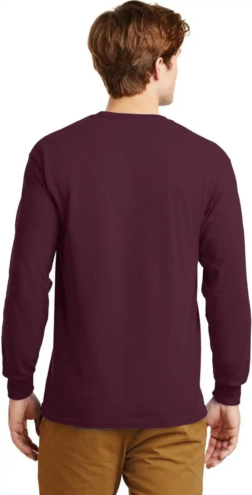 Gildan G2400 Ultra Cotton 100% Long Sleeve t Shirt Maroon