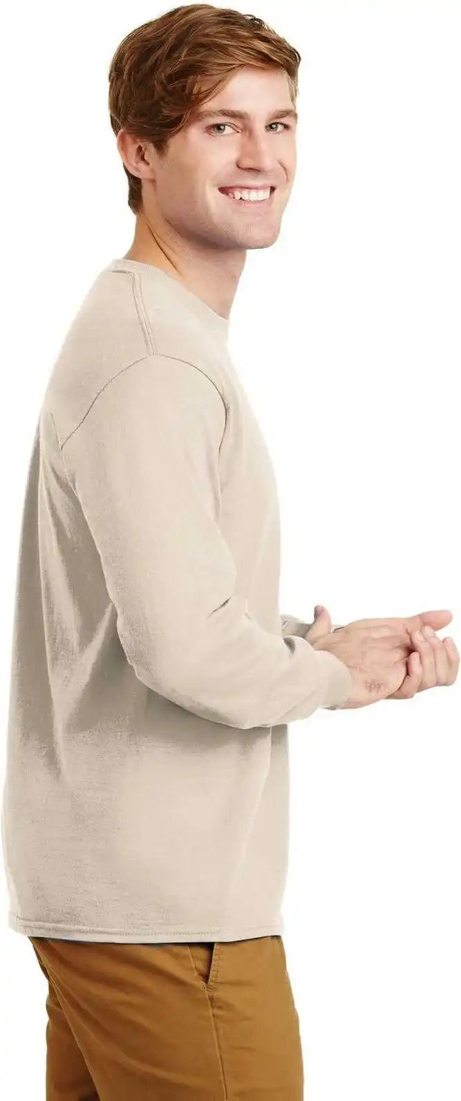 Gildan G2400 Ultra Cotton 100% Long Sleeve t Shirt Natural