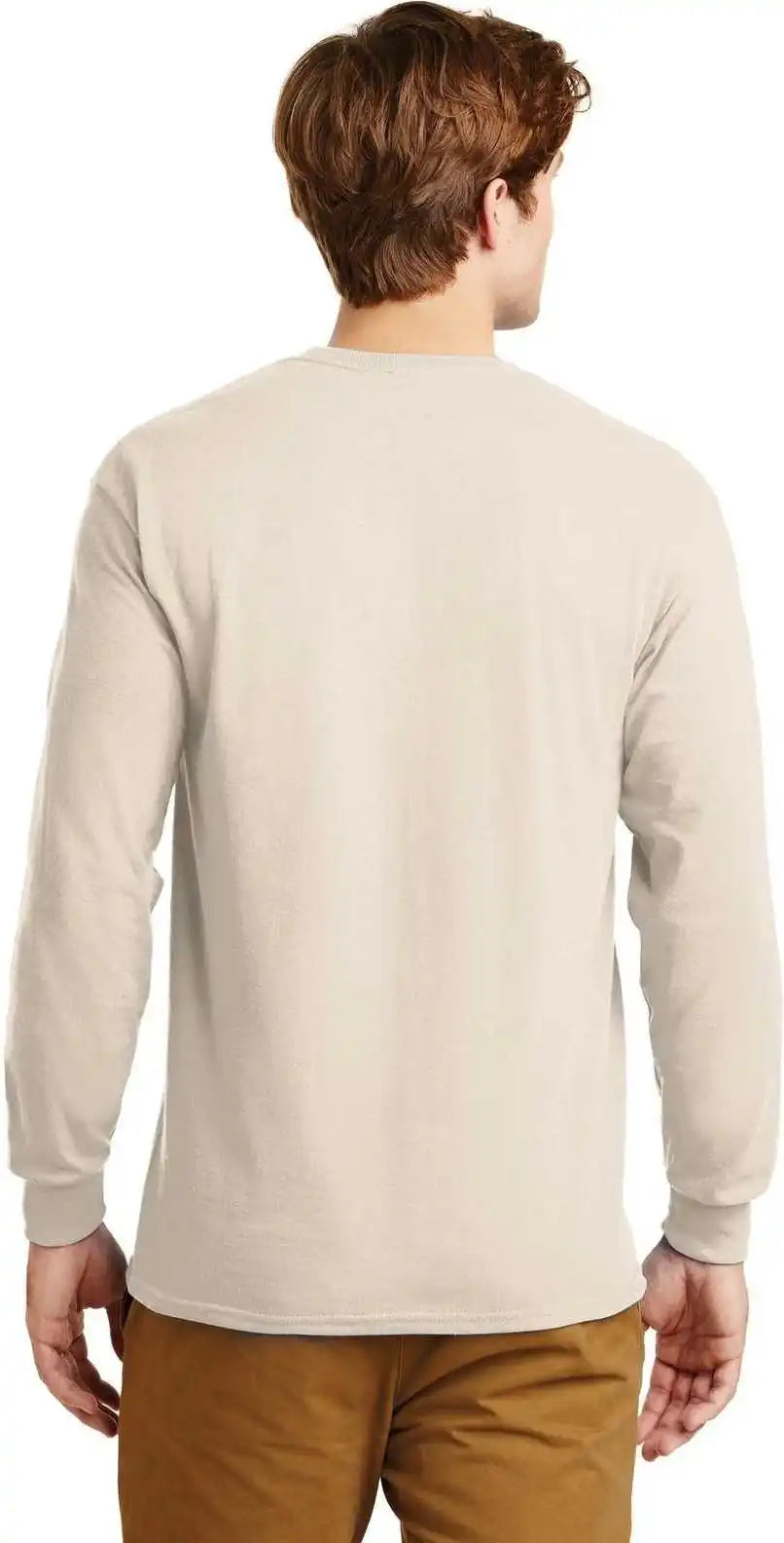 Gildan G2400 Ultra Cotton 100% Long Sleeve t Shirt Natural