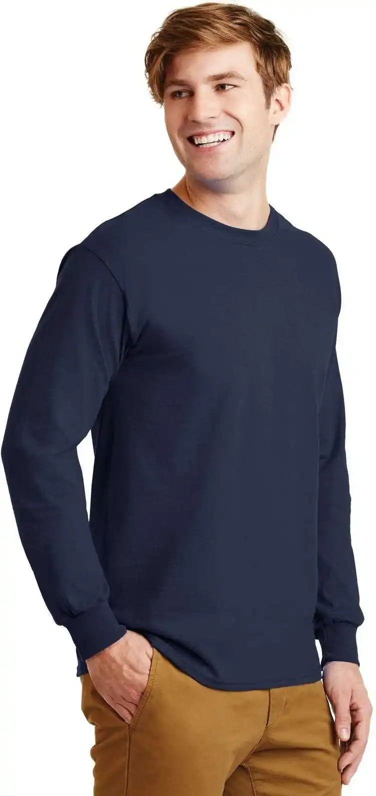Gildan G2400 Ultra Cotton 100% Long Sleeve T-shirt - Navy