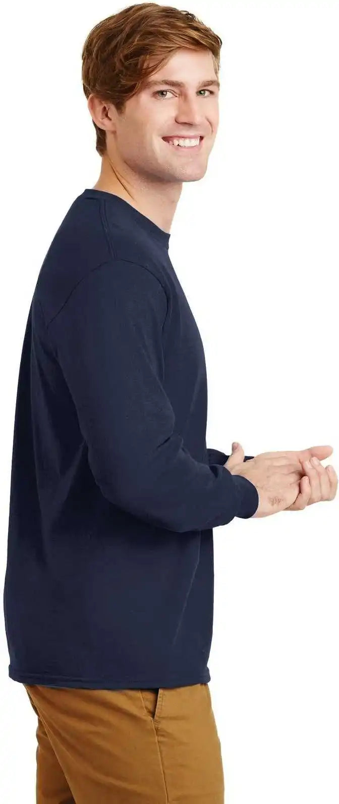 Gildan G2400 Ultra Cotton 100% Long Sleeve T-shirt - Navy