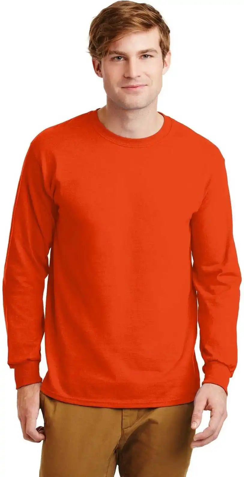 Gildan G2400 Ultra Cotton 100% Long Sleeve t Shirt Orange