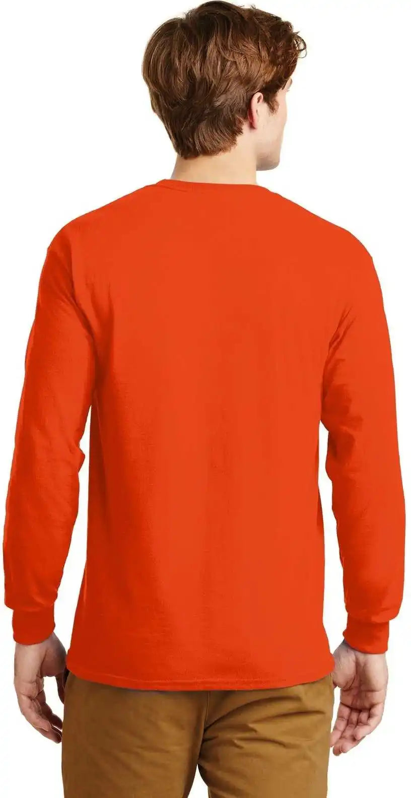 Gildan G2400 Ultra Cotton 100% Long Sleeve t Shirt Orange