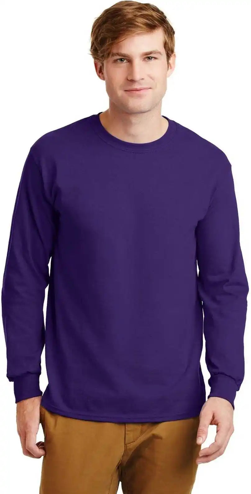 Gildan G2400 Ultra Cotton 100% Long Sleeve t Shirt Purple