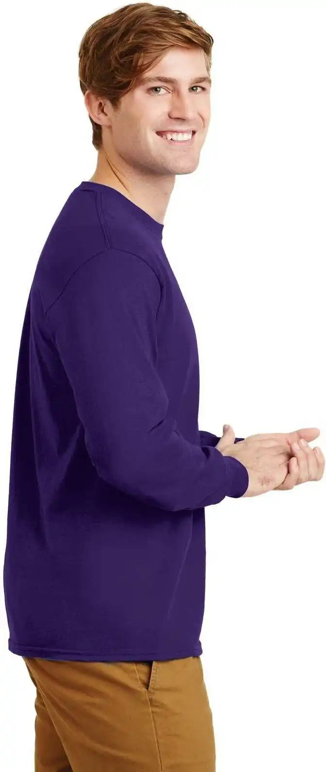 Gildan G2400 Ultra Cotton 100% Long Sleeve t Shirt Purple