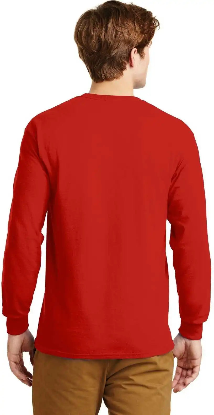Gildan G2400 Ultra Cotton 100% Long Sleeve t Shirt Red