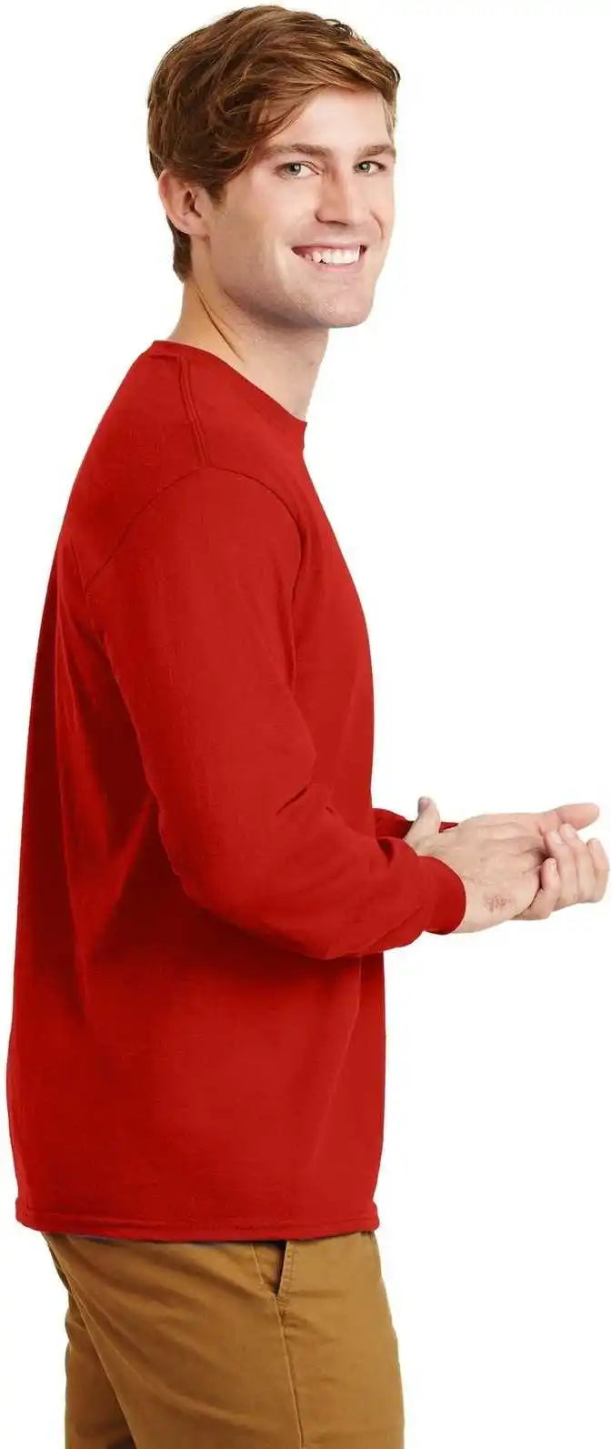Gildan G2400 Ultra Cotton 100% Long Sleeve t Shirt Red