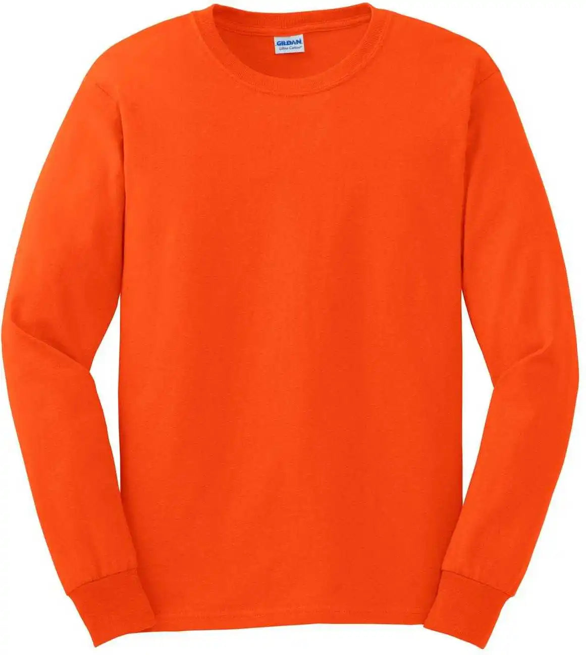 Gildan G2400 Ultra Cotton 100% Long Sleeve t Shirt S. Orange