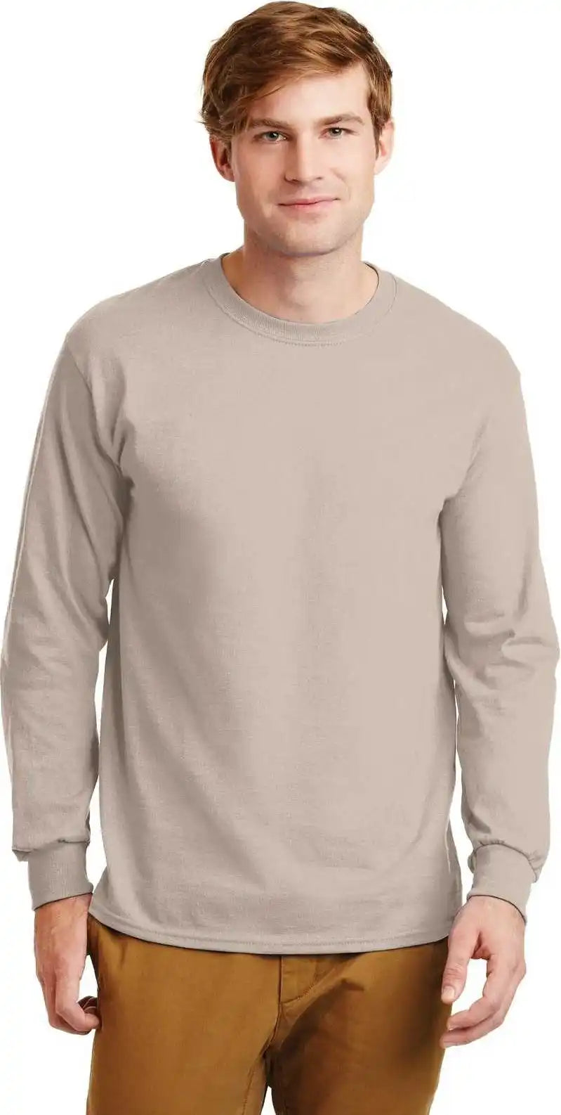 Gildan G2400 Ultra Cotton 100% Long Sleeve t Shirt Sand