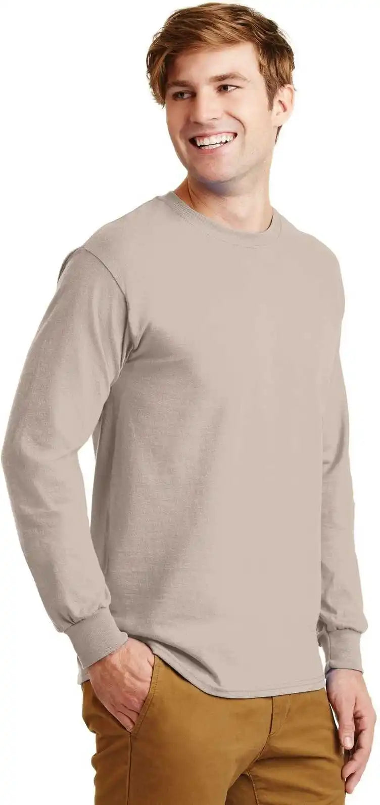 Gildan G2400 Ultra Cotton 100% Long Sleeve t Shirt Sand
