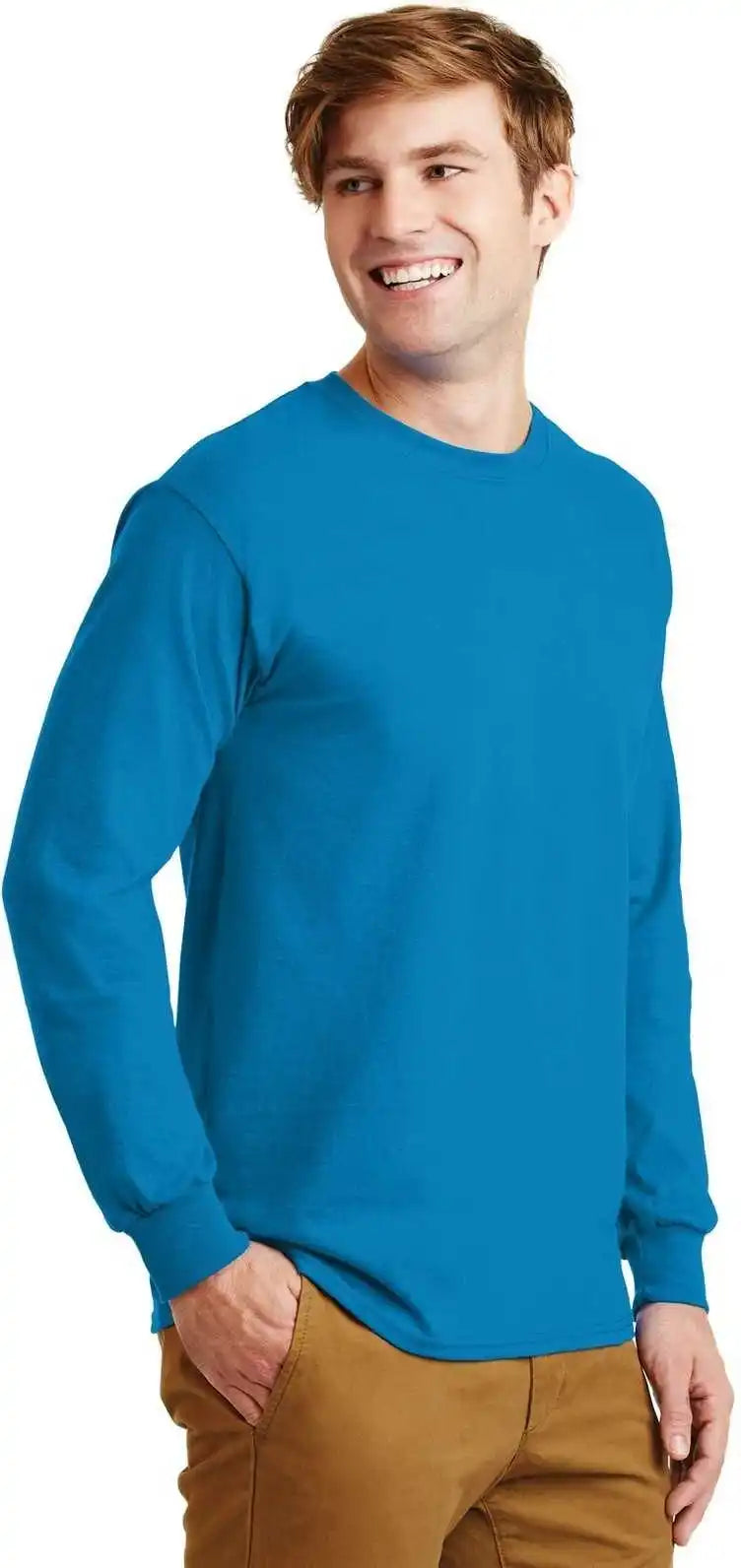 Gildan G2400 Ultra Cotton 100% Long Sleeve t Shirt Sapphire