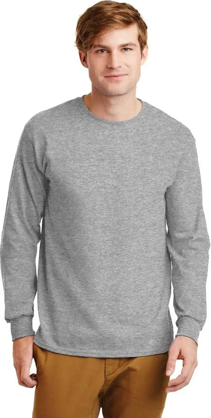 Gildan G2400 Ultra Cotton 100% Long Sleeve t Shirt Sport Gray
