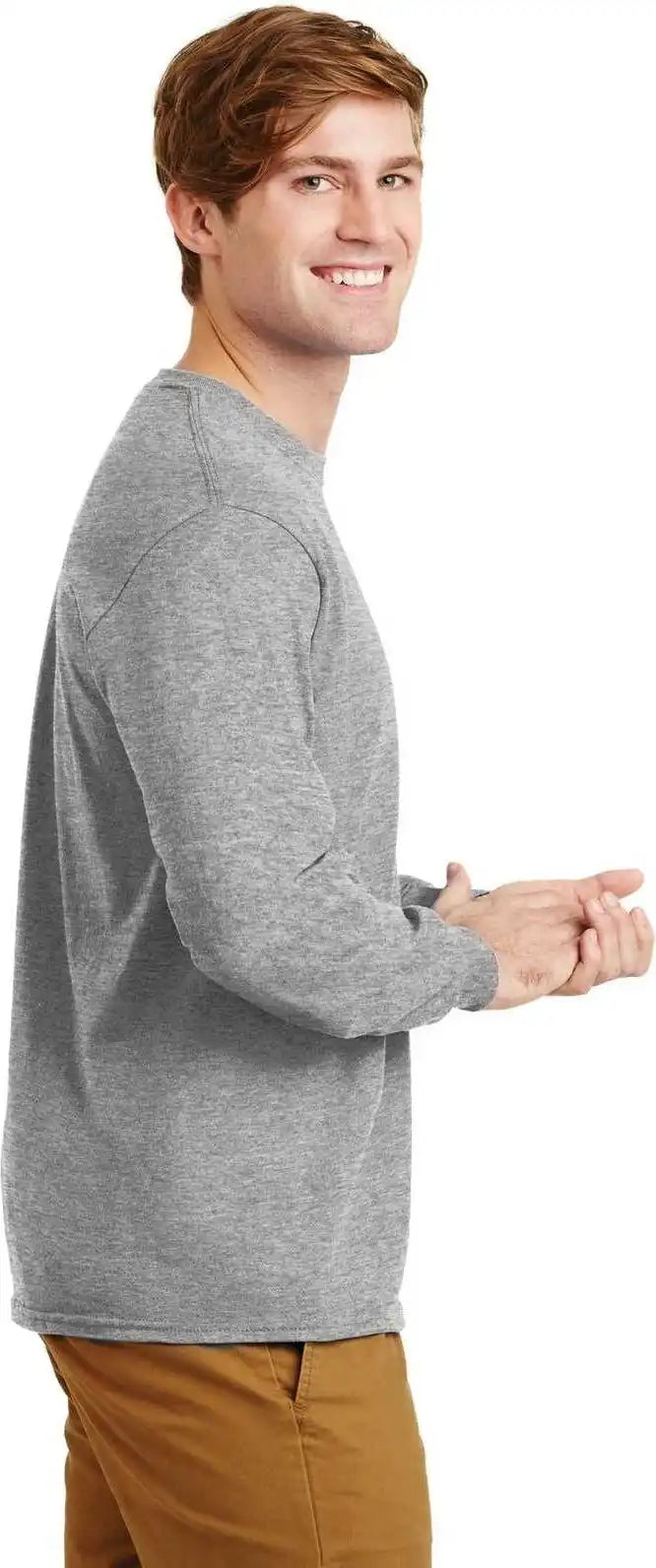 Gildan G2400 Ultra Cotton 100% Long Sleeve t Shirt Sport Gray