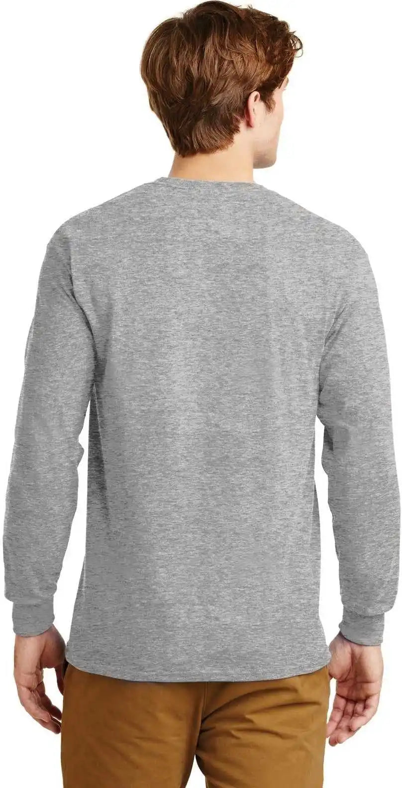 Gildan G2400 Ultra Cotton 100% Long Sleeve t Shirt Sport Gray