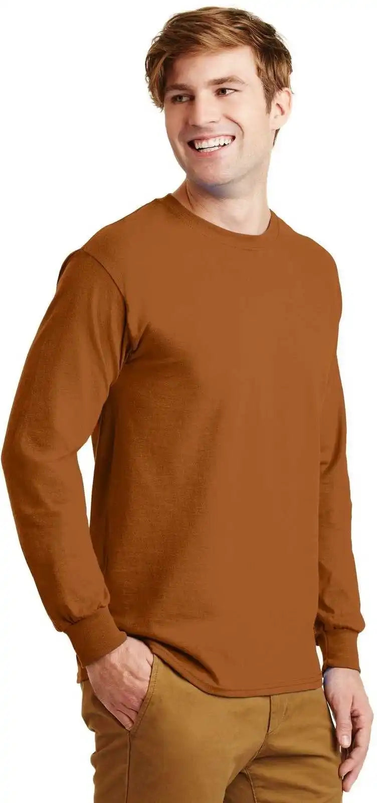 Gildan G2400 Ultra Cotton 100% Long Sleeve t Shirt Texas Orange