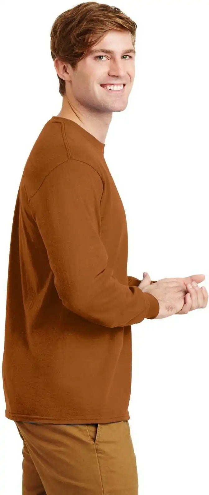 Gildan G2400 Ultra Cotton 100% Long Sleeve t Shirt Texas Orange