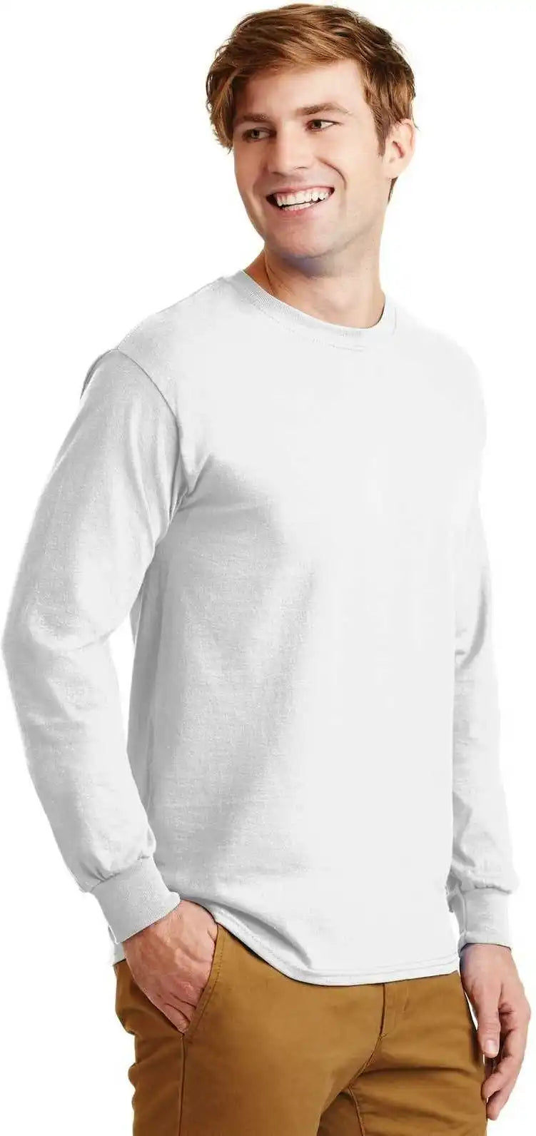 Gildan G2400 Ultra Cotton 100% Long Sleeve T-shirt - White