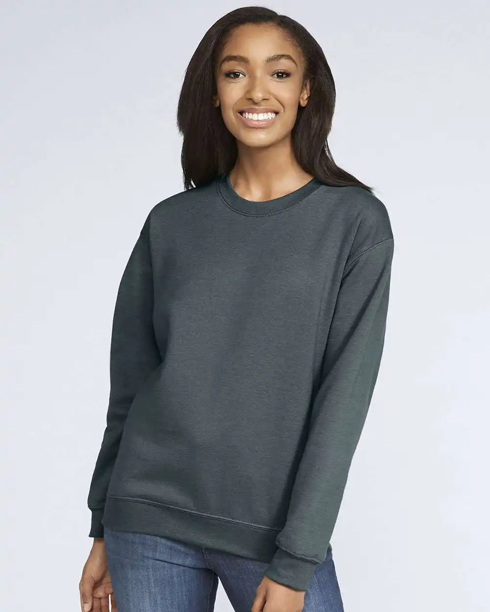 Gildan Sf000 Softstyle Crewneck Sweatshirt Dark Heather