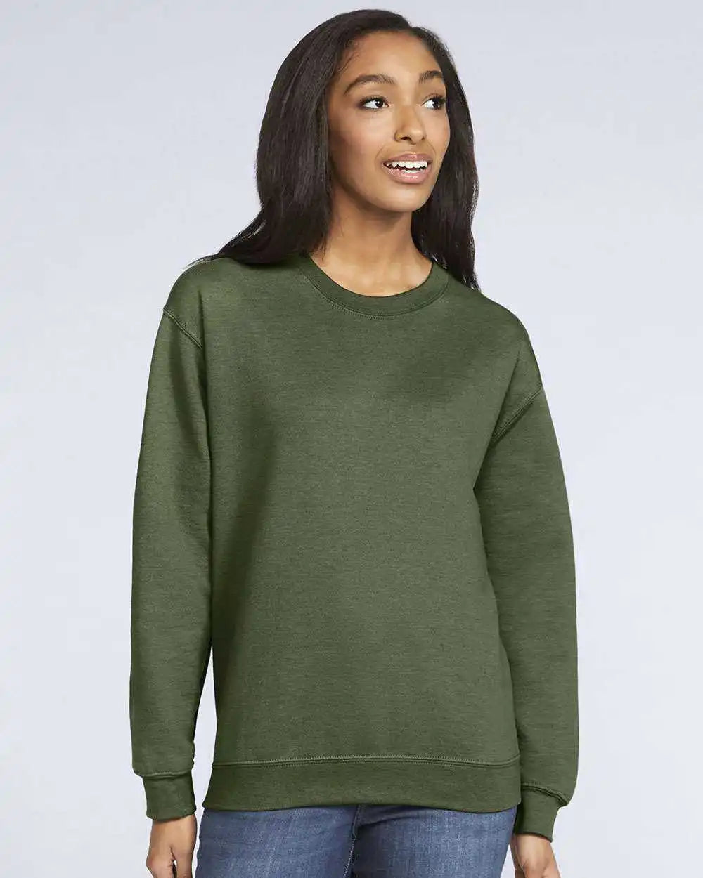 Gildan Sf000 Softstyle Crewneck Sweatshirt Military Green