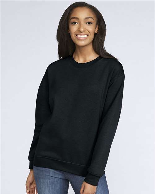 Gildan Sf000 Softstyle Midweight Crewneck Sweatshirt - Heather Black