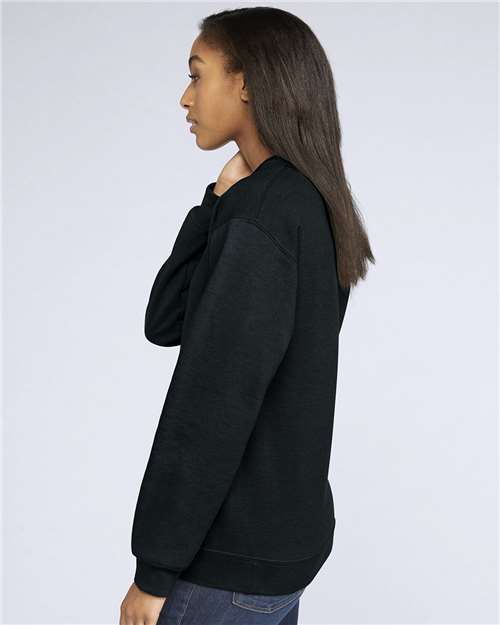 Gildan Sf000 Softstyle Midweight Crewneck Sweatshirt - Heather Black