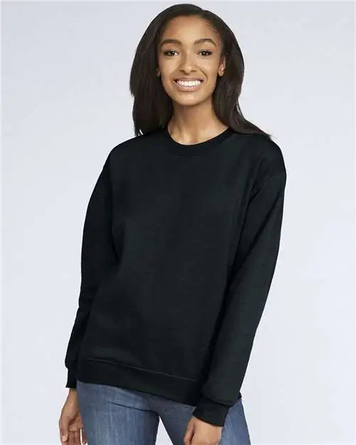 Gildan Sf000 Softstyle® Midweight Crewneck Sweatshirt - Black