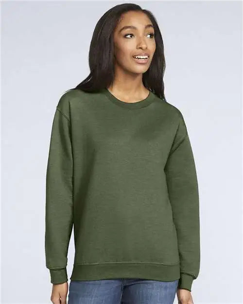 Gildan Sf000 Softstyle® Midweight Crewneck Sweatshirt - Military Green
