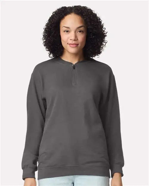 Gildan Sf008 Softstyle® Midweight 1/4 Zip Sweatshirt - Charcoal