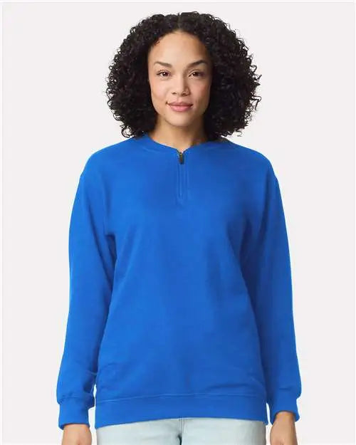 Gildan Sf008 Softstyle® Midweight 1/4 Zip Sweatshirt - Royal