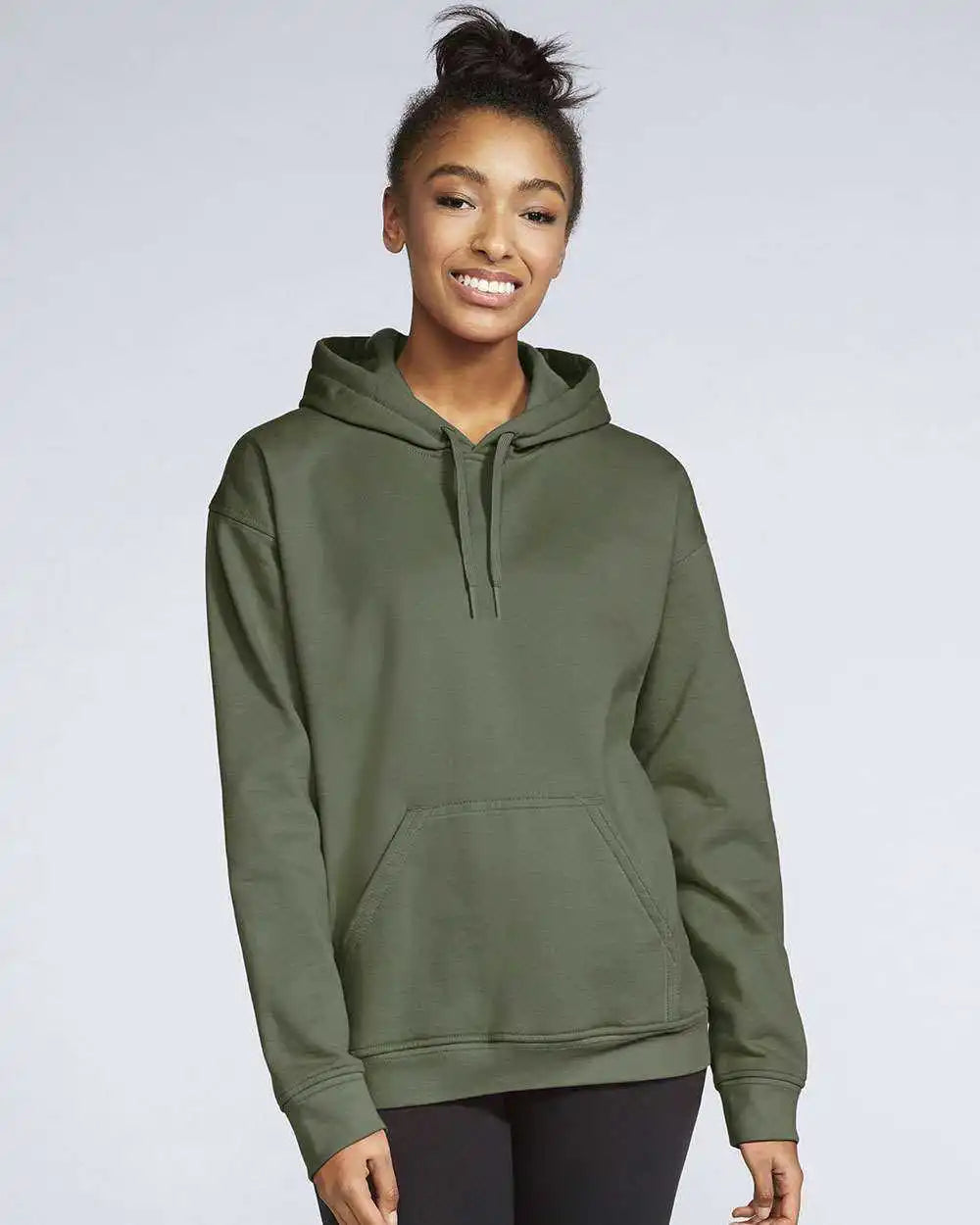 Gildan Sf500 Softstyle Hooded Sweatshirt Military Green