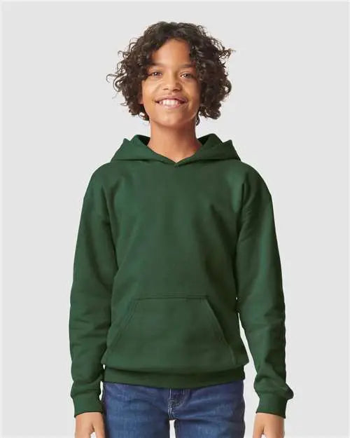 Gildan Sf500b Softstyle® Youth Midweight Hooded Sweatshirt - Forest Green
