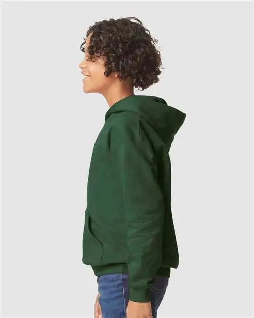 Gildan Sf500b Softstyle® Youth Midweight Hooded Sweatshirt - Forest Green