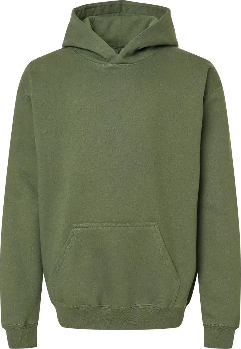 Gildan Sf500b Softstyle® Youth Midweight Hooded Sweatshirt - Military Green - Xs