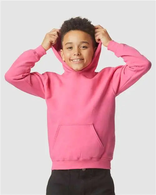Gildan Sf500b Softstyle® Youth Midweight Hooded Sweatshirt - Pink Lemonade