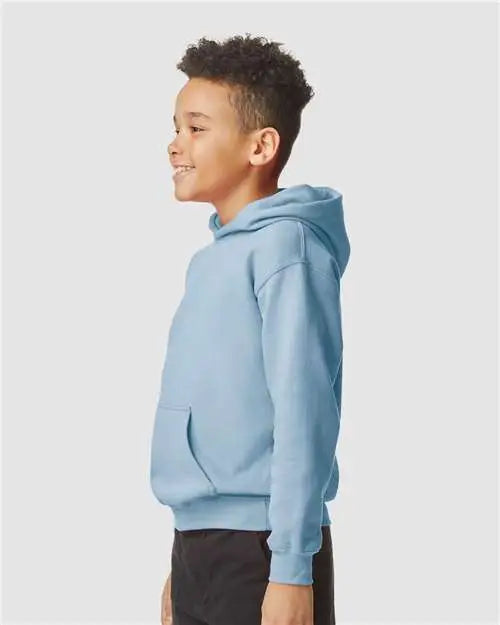 Gildan Sf500b Softstyle® Youth Midweight Hooded Sweatshirt - Stone Blue