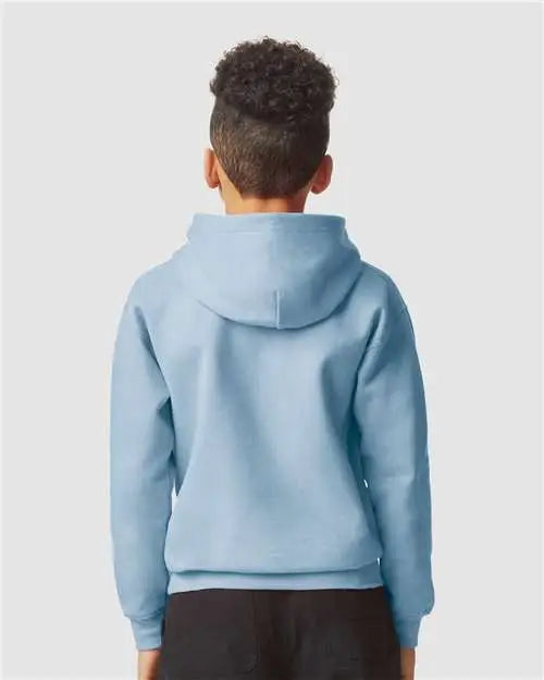 Gildan Sf500b Softstyle® Youth Midweight Hooded Sweatshirt - Stone Blue