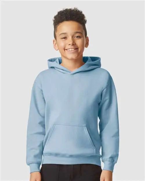 Gildan Sf500b Softstyle® Youth Midweight Hooded Sweatshirt - Stone Blue
