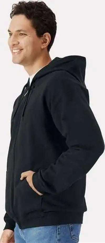 Gildan Sf600 Softstyle Full Zip Hooded Sweatshirt Black