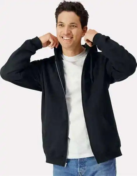 Gildan Sf600 Softstyle Full Zip Hooded Sweatshirt Black