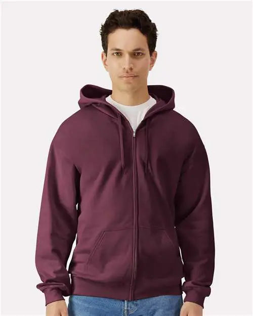Gildan Sf600 Softstyleâ Full-zip Hooded Sweatshirt - Maroon