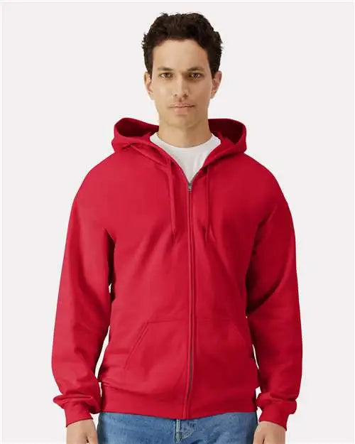 Gildan Sf600 Softstyleâ Full-zip Hooded Sweatshirt - Red