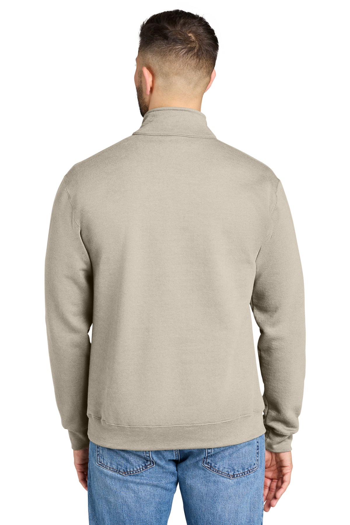 Back view of Sand Gildan 18810 Heavy Blend Quarter-Zip Sweatshirt