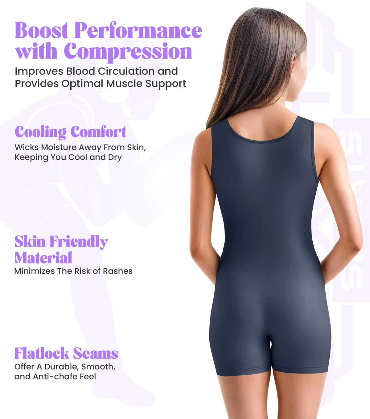 Girls Navy Wrestling Singlets High-cut Female singlets