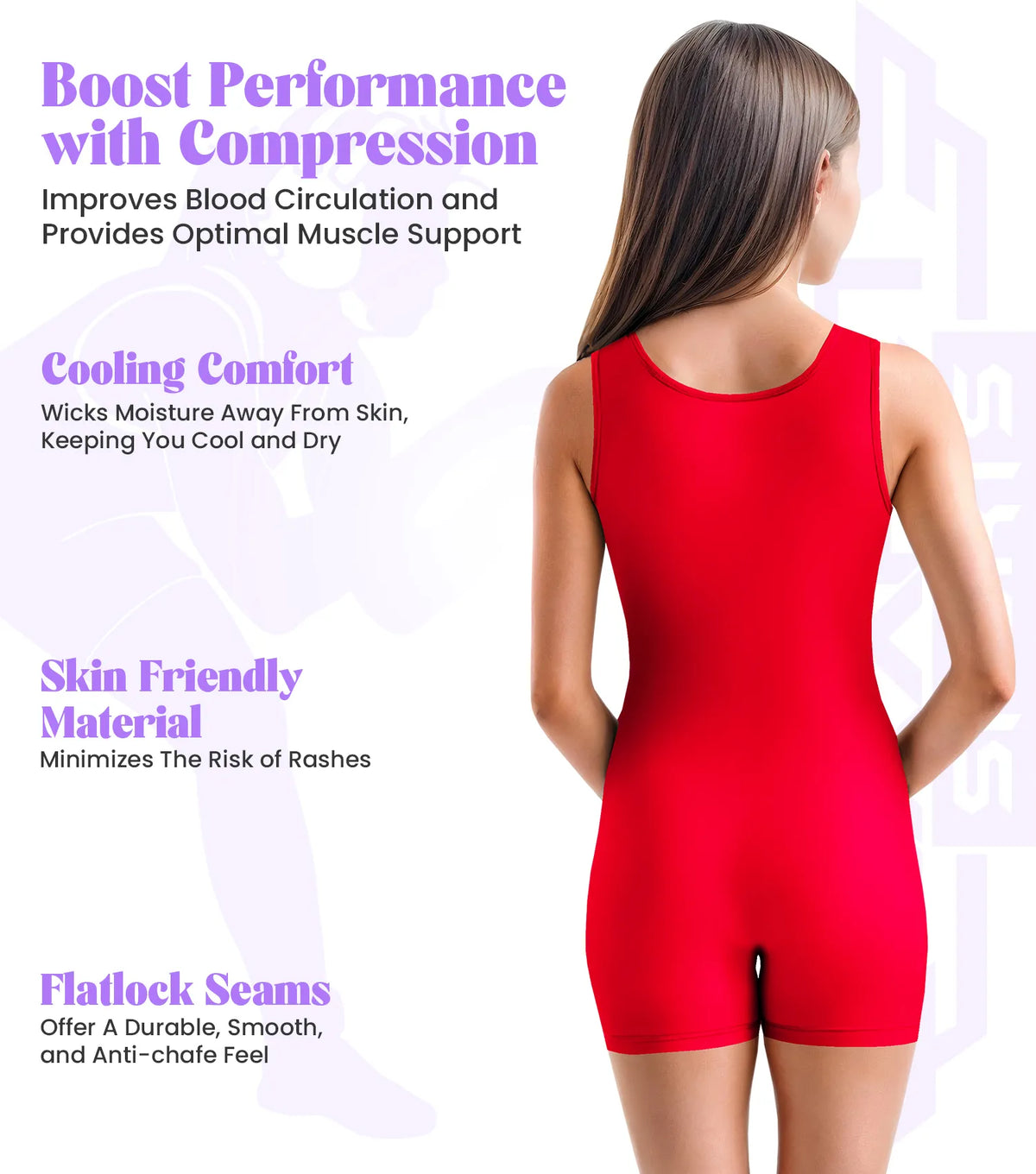Girls Red Wrestling Singlets High-cut Female singlets