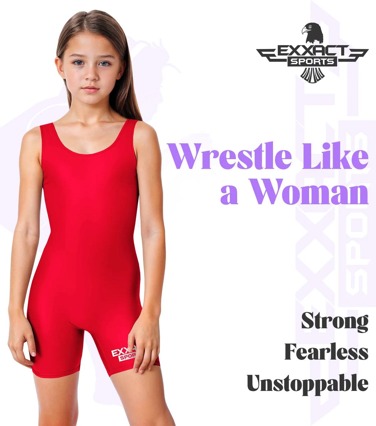 Girls Red Wrestling Singlets High-cut Female singlets